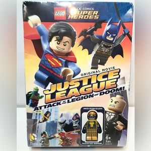 Lego DC justice league dvd with exclusive trickster mini figure brand new sealed